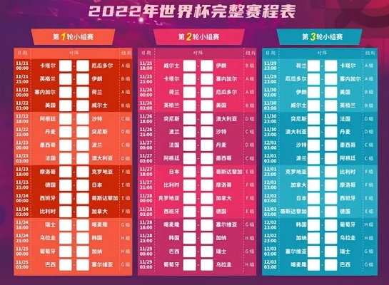 2022年世界杯赛程表时间出炉，球迷们准备好了吗？-第2张图片-www.211178.com_果博福布斯